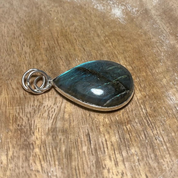 Labradorite Sterling Silver Tear Drop Pendant - Picture 7 of 16